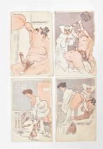Set of eight erotic picture postcards