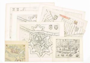 [Zeeland] Convolute w. eight maps: (1 and 2) Veere. Two folio maps J. Blaeu from the "Stedenboek"