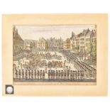 [Utrecht] Parade op de Neude te Utrecht 1787 with coin schutterij Utrecht