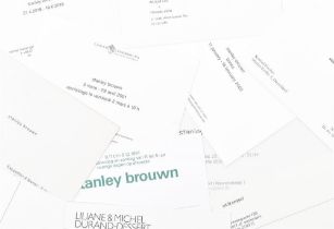 stanley brouwn, collection of announcement cards, 1980s and up