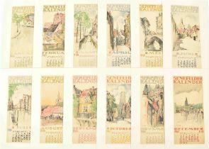 [Calendars] Five early twentieth century Senefelder Kalenders