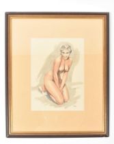 [Pin-ups] Aslan, A. (1930-2014). Kim Novak pencil and watercolour