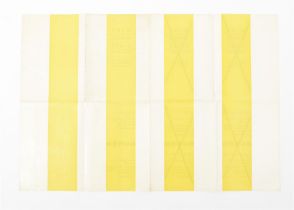 Daniel Buren, Travail in situ - Outside the exhibition, announcement poster with yellow stripes