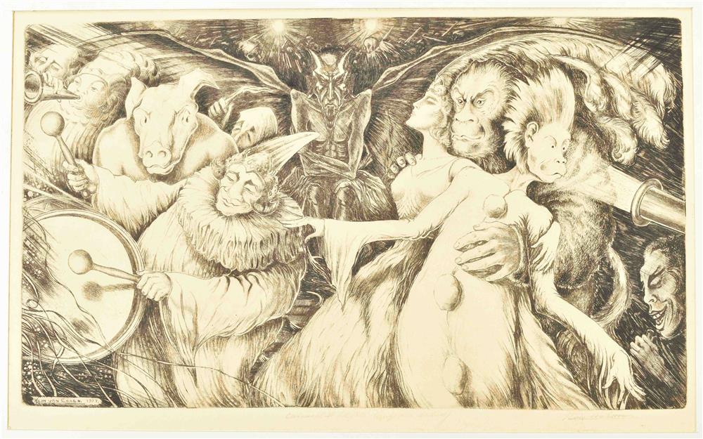 Essen, H. von (1886-1947). Three etchings: (1) Carnaval II - Image 2 of 5