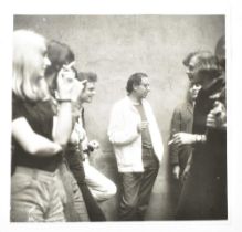 Inge Sauer, original photo featuring Robert Filliou happily smoking with other smokers, 1969