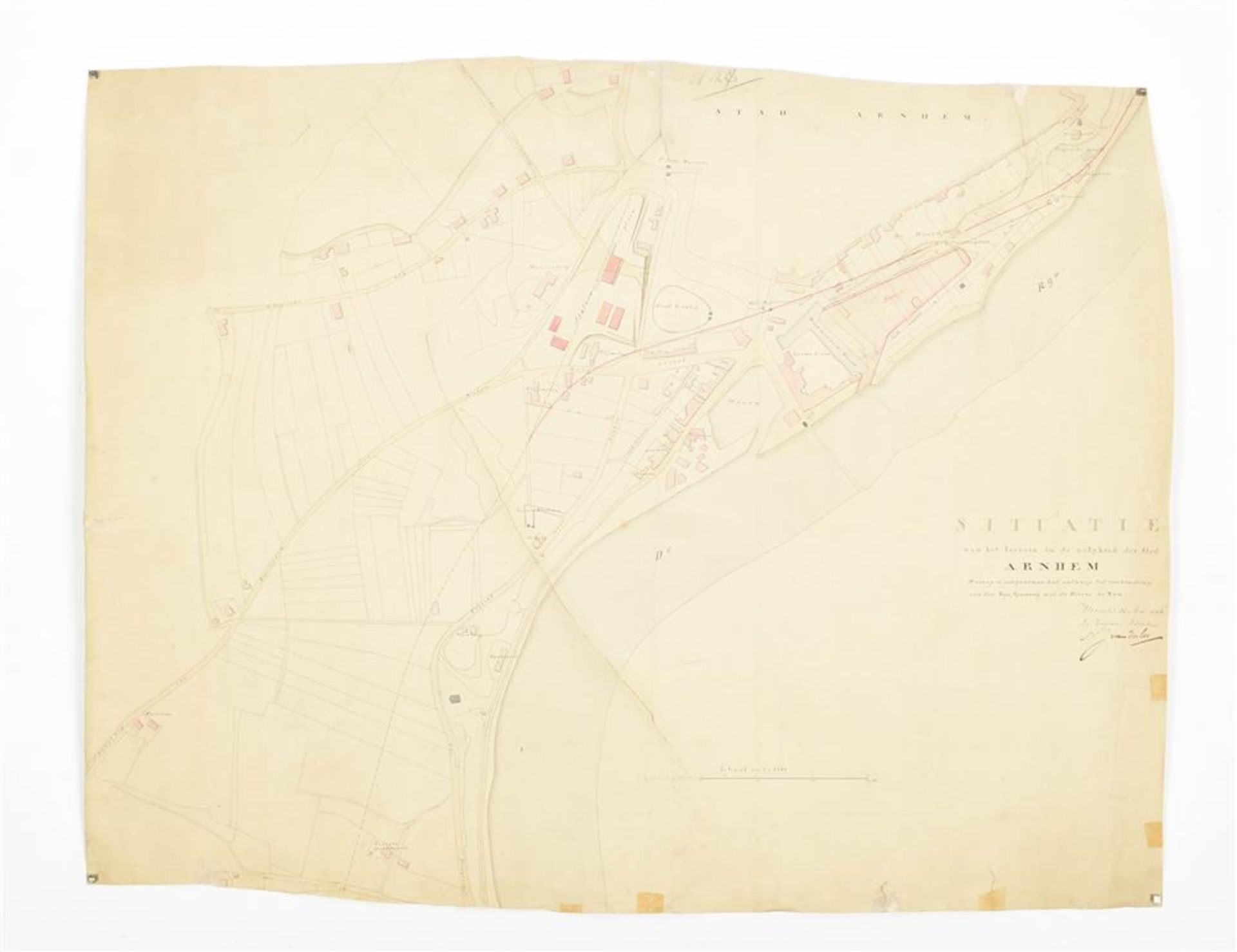 [Railways] Three manuscript maps: (1) "Gemeente Arnhem"