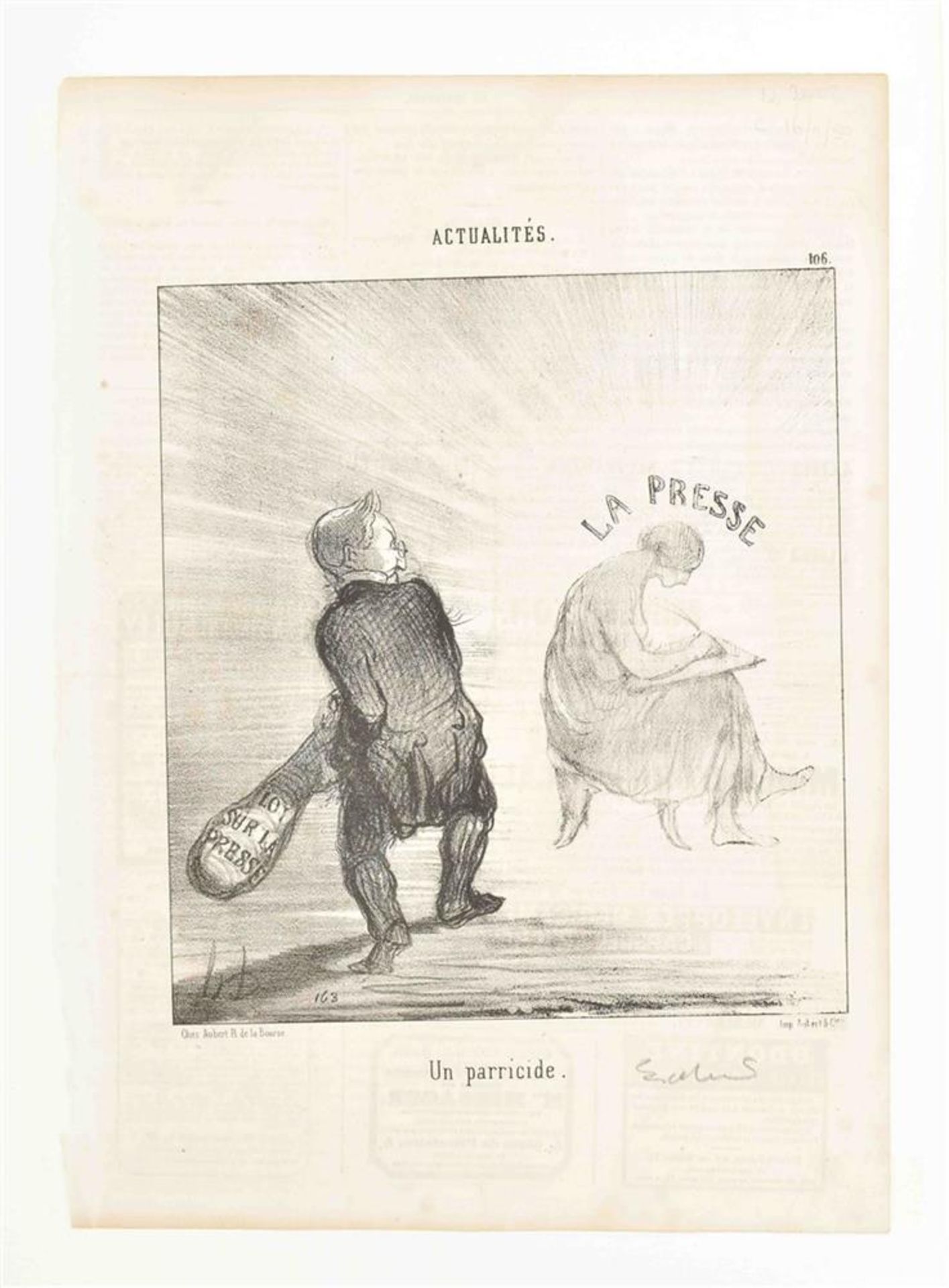 Daumier, H. (1808-79). Fourteen lithographs from Le Charivari's Actualités series - Image 7 of 9