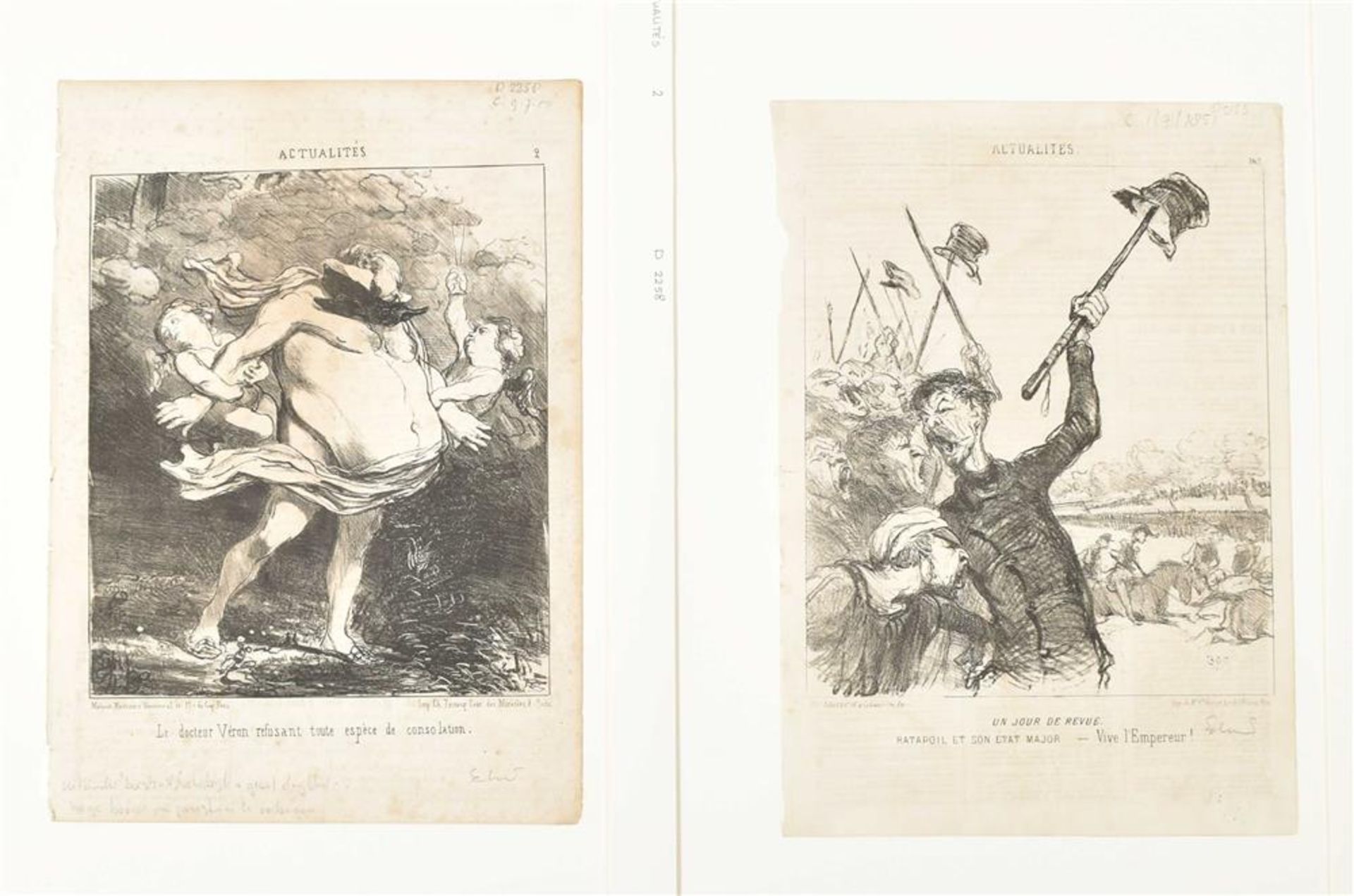 Daumier, H. (1808-79). Fourteen lithographs from Le Charivari's Actualités series