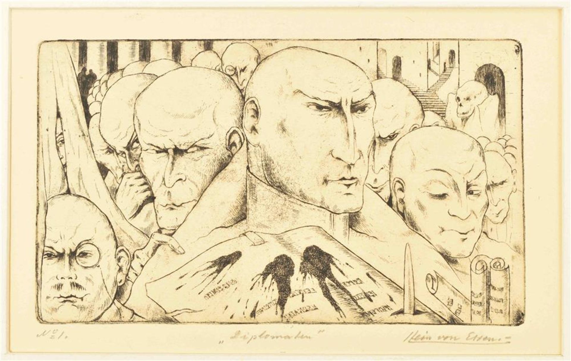 Essen, H. von (1886-1947). Three etchings: (1) Carnaval II - Image 5 of 5