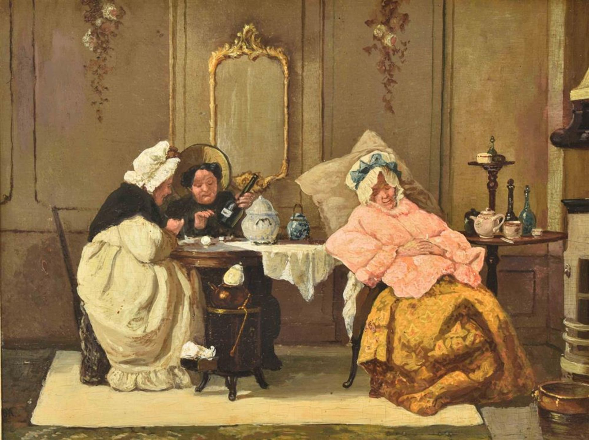 Bakker Korff, A.H. (1824-82). Interior scene with the artist's sisters - Bild 2 aus 4