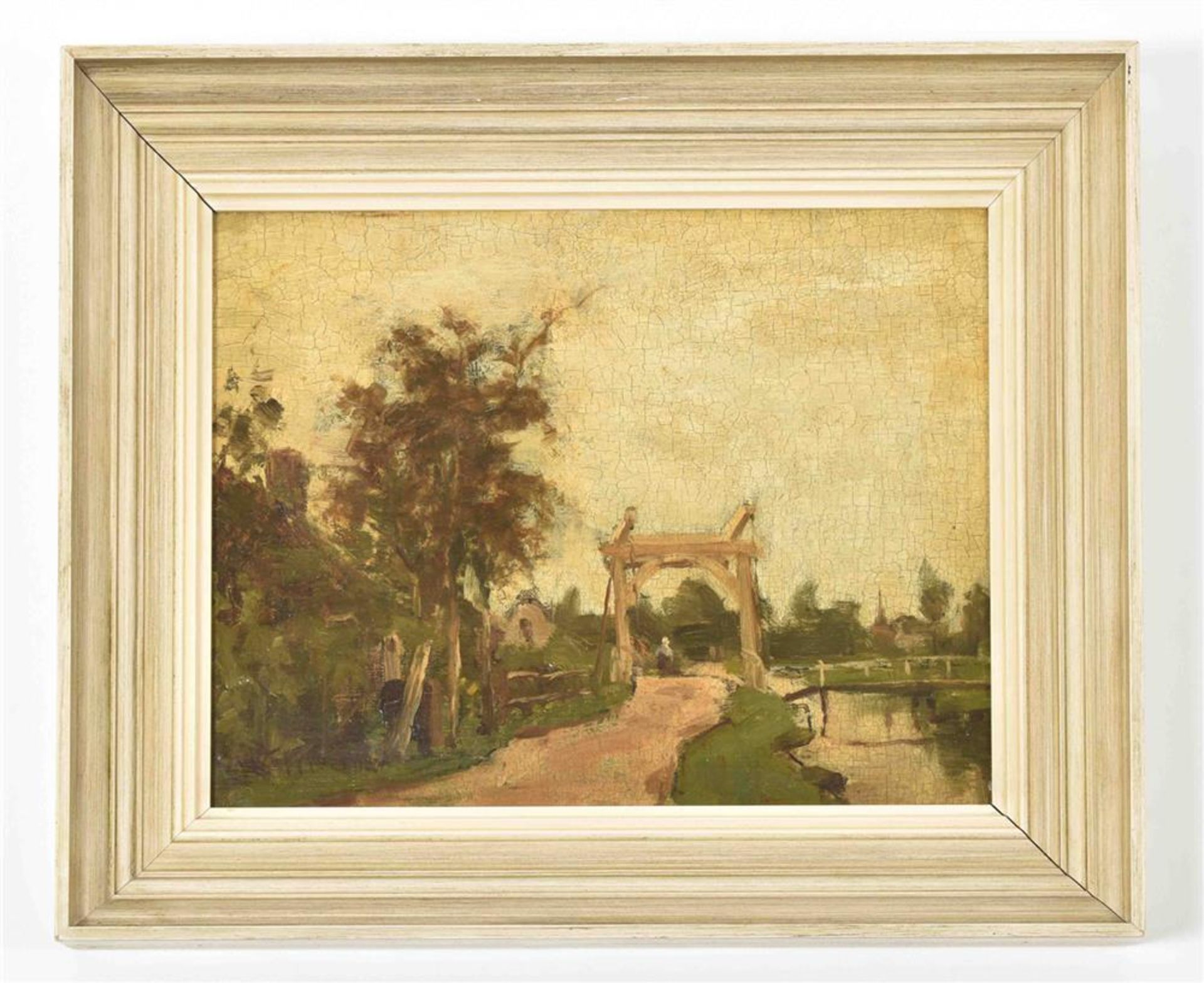 Wall Perné, J. van de (1877-1941). View of a village with bridge