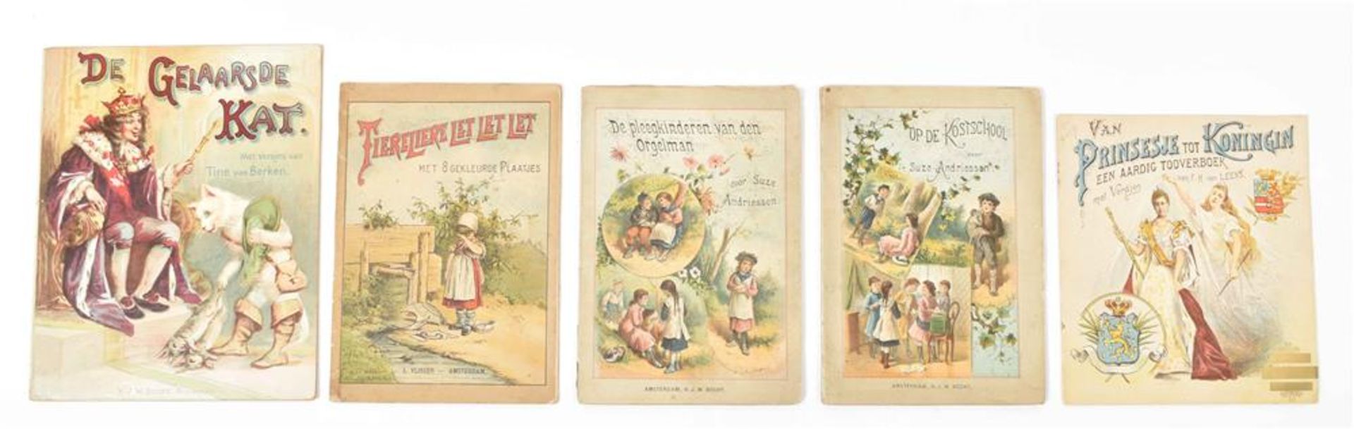 [Dutch children's books] Sixteen (rare) Dutch children's books, ca. 1900: (1) Berken, T. van. De gel - Image 4 of 8