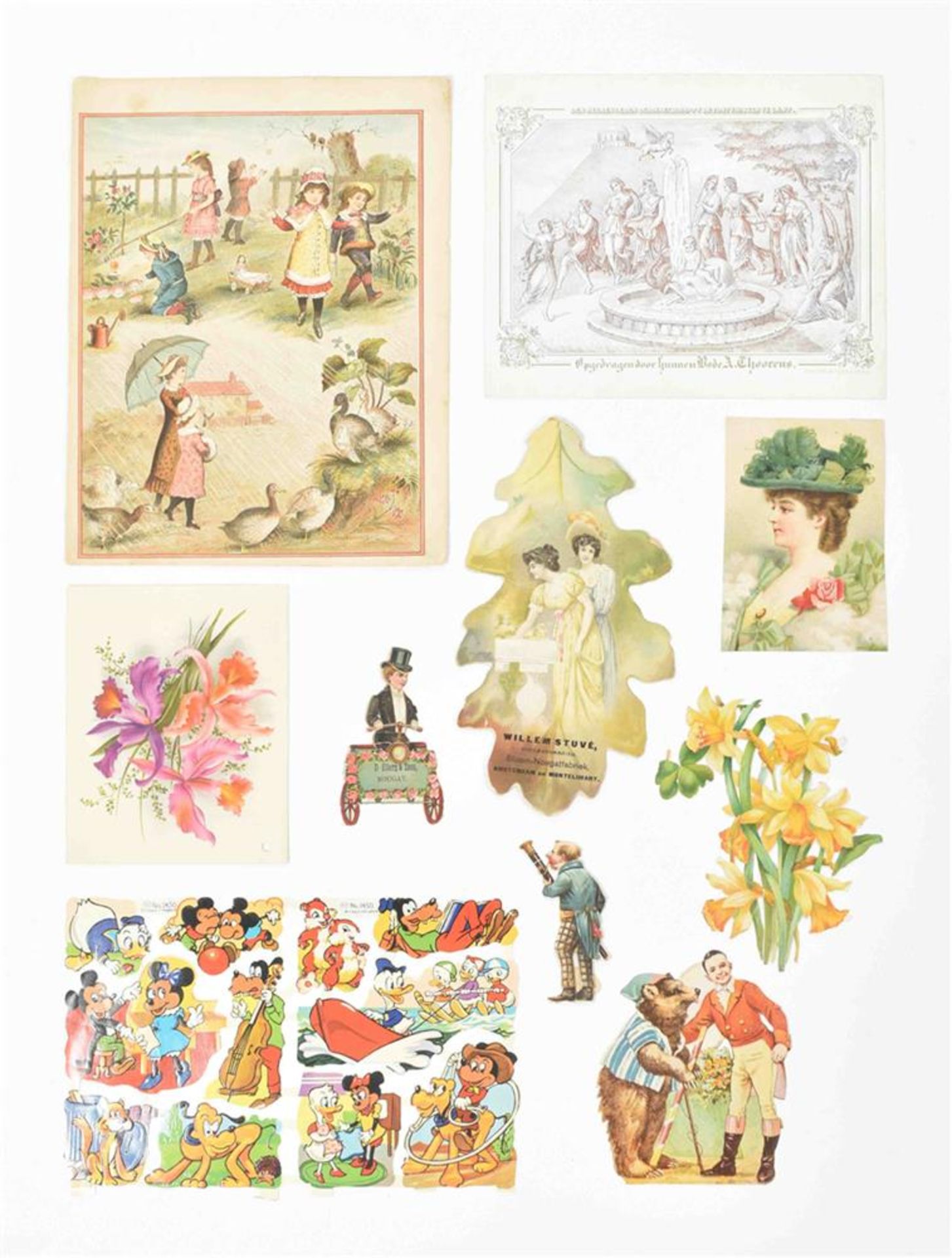 Chromolithographs. Two albums with 'zwartjes' and invitations