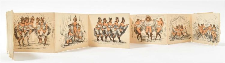Leporello with eight nude and erotic scenes with dancers