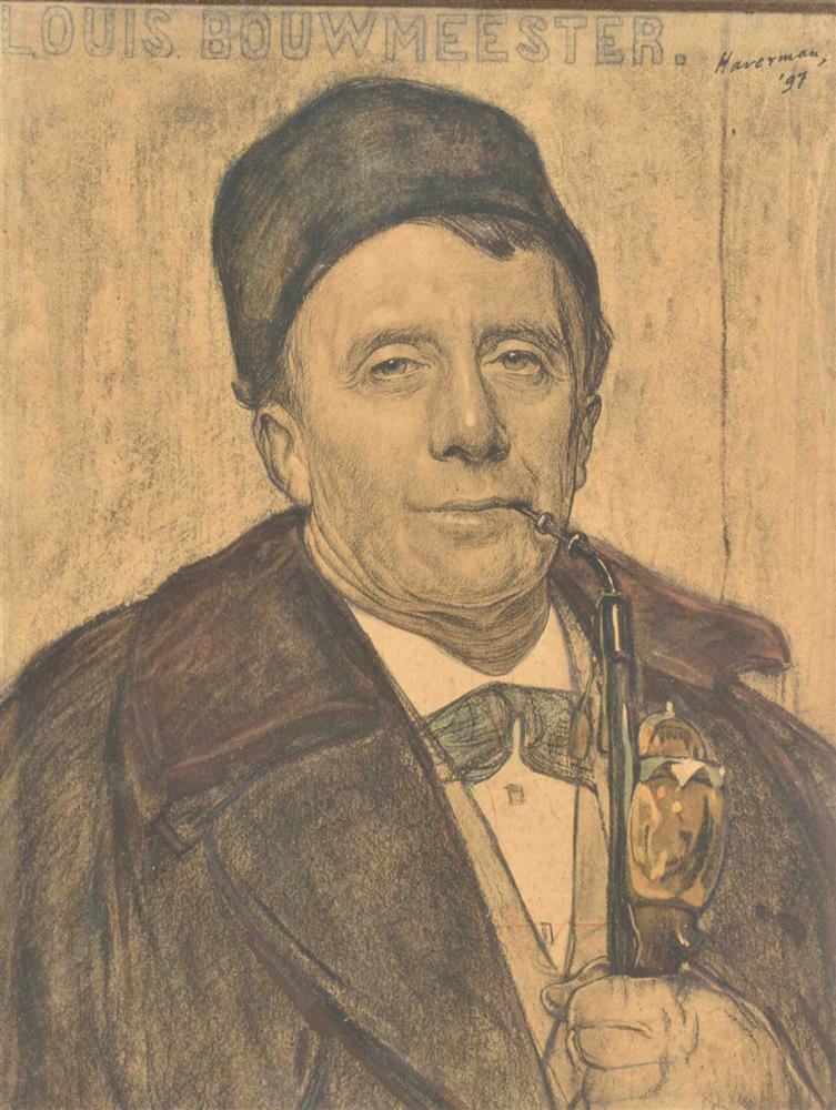 Haverman, H.J. (1857-1928). Portrait of Louis Bouwmeester - Image 2 of 3