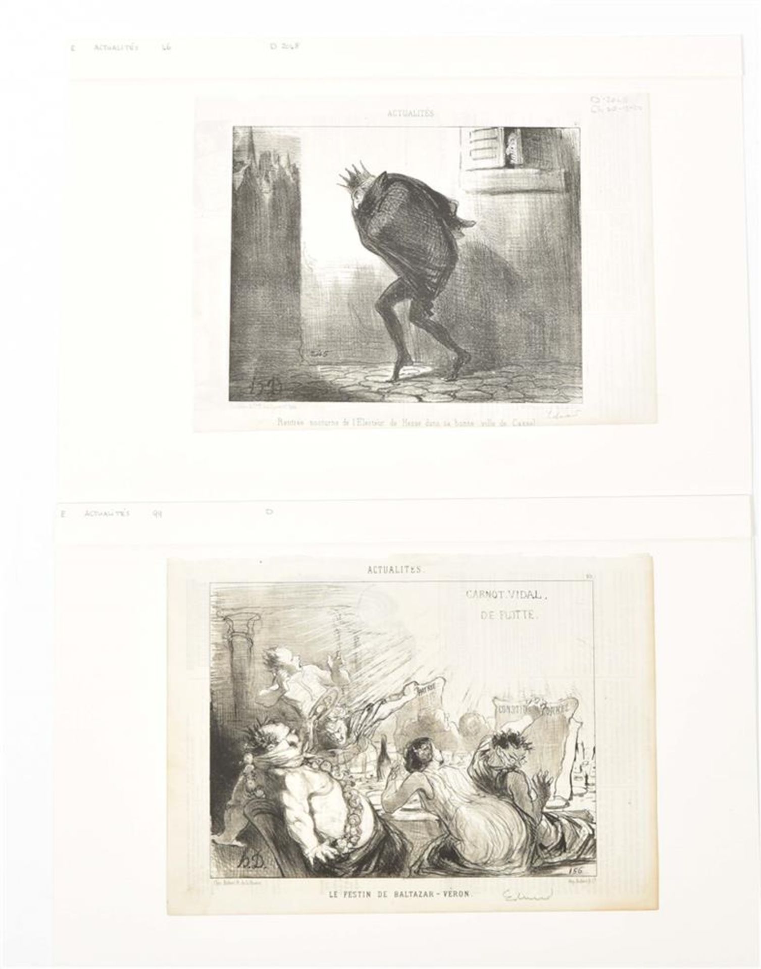 Daumier, H. (1808-79). Fourteen lithographs from Le Charivari's Actualités series - Image 3 of 9