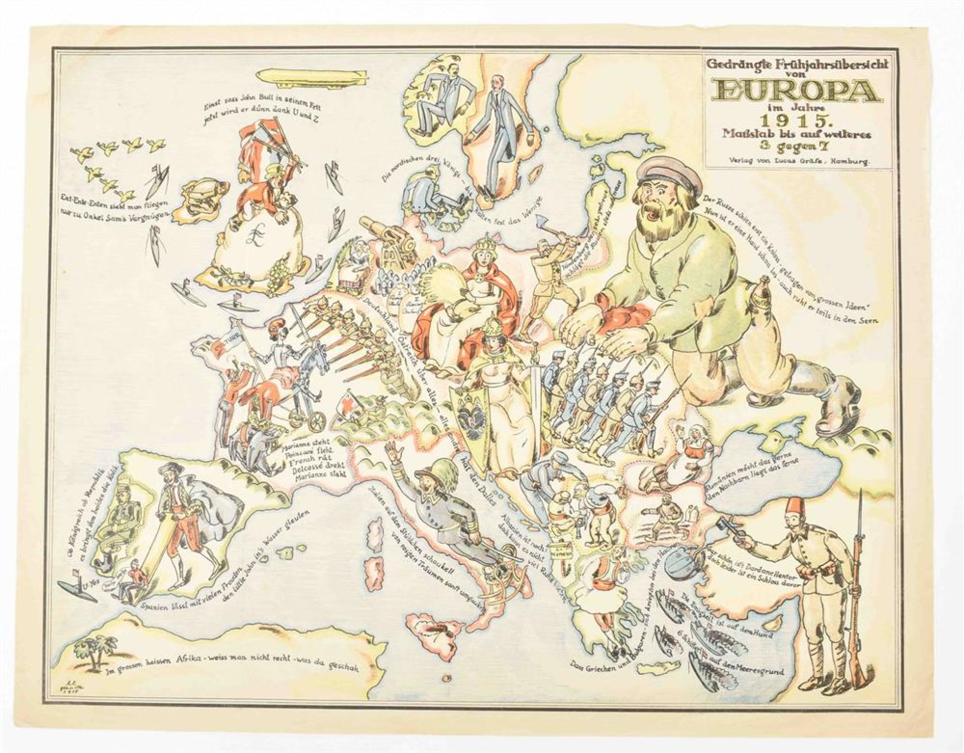 [Caricatural maps] Frühjahrsübersicht von Europa im Jahre 1915