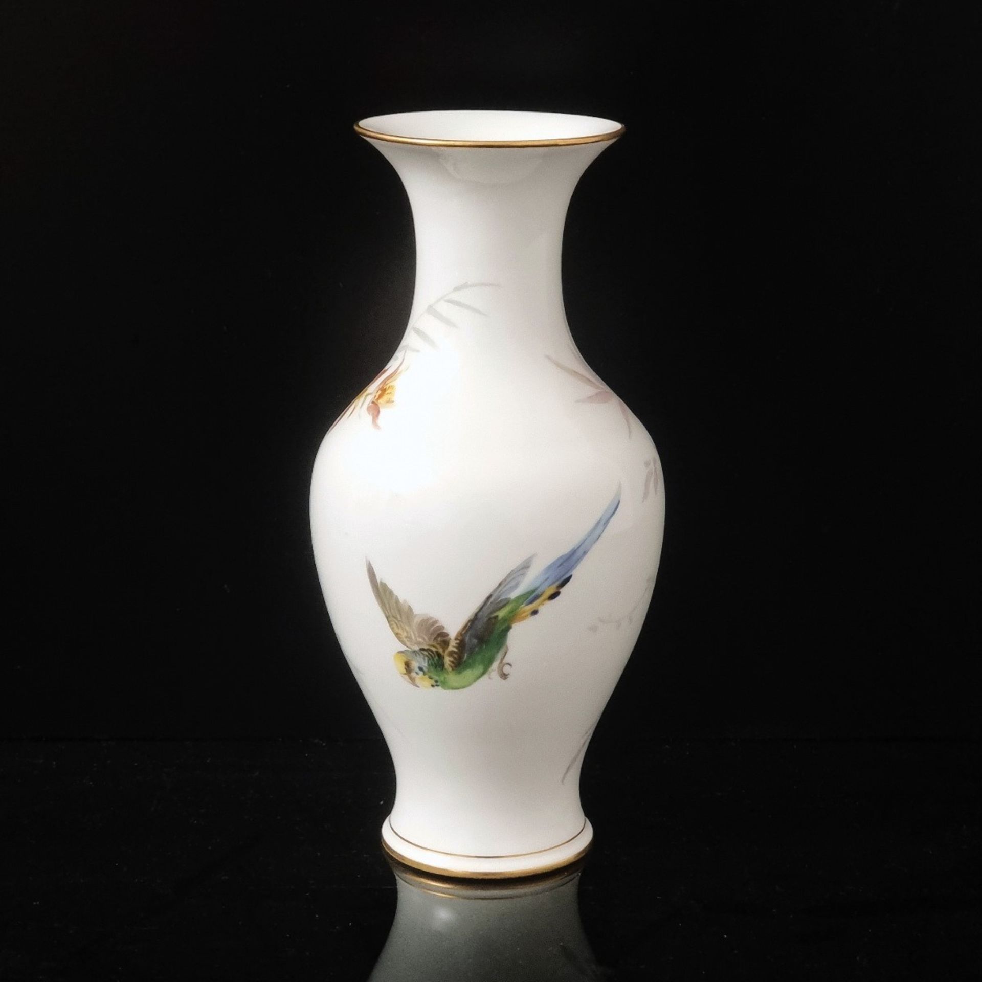 Meissen, Vase, seltene exotische Vogelmalerei - Bild 2 aus 3