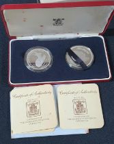 The Hashemite Kingdom of Jordan 1977 sterling silver proof set of 2 1/2 dinar "Gazelle" (28.276