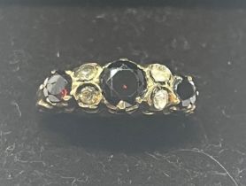 9 ct gold ring with gemstones