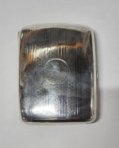 Engine turned Birmingham silver cigarette case, 79 grams