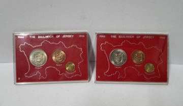 Two "Bailiwick of jersey" 1966 coin sets (2)