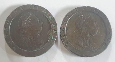 Two George III cartwheel pennies, both 1797 (2) One is VF condition