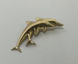 9ct Gold Dolphin brooch