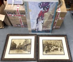 2 Colne old photographs enlarged and in oak frames with Marc Chagall poster (3)