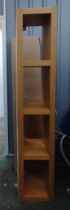 Oak slender shelving unit