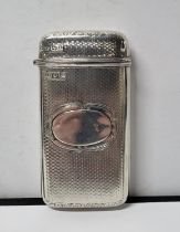 Superb Victorian engine turned Birmingham silver 1860 cigar case, 115 grams