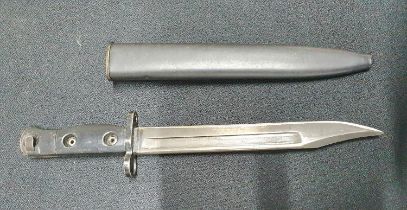 Unmarked central European bayonet with metal scabbard