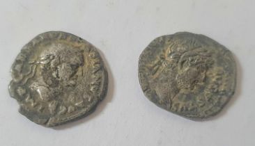 Two unidentified silver Roman coins (2)