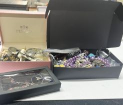 2 boxes of various costume jewellery (2)