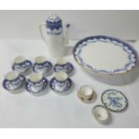 Royal Worcester pattern number WJ619 1910-1912 blue & white bouquet design consisting of 6 coffee