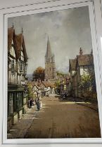 Noel Harry LEAVER (Burnley 1889-1951) watercolour "Broad Street, Weobley" (Herefordshire), in fine