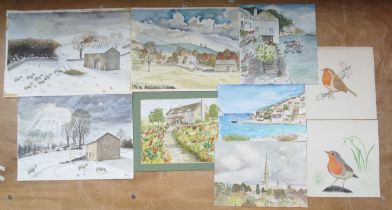 A.T.C. 1991, Small watercolour folio of works containing depicting various scenes (Qty)