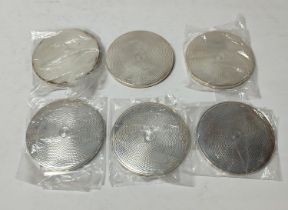 Set of six Birmingham, C.1980's, Silver weighted coasters (6)