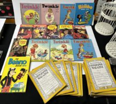 Collection of books and magazines including Twinkle and The National Geographic magazine