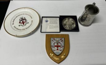 Silver dish with other items the silver dish has been designed and made by Christopher Lawrence in
