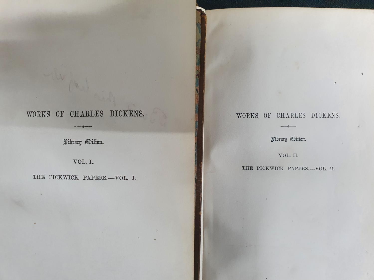 The Posthumus papers of the Pickwick club volumes I & II, 1866 Library edition by Charles Dickens - Image 5 of 9