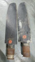 Two Spitfire propeller blades, both of which came from the same Mk1 Spitfire and were manufactured