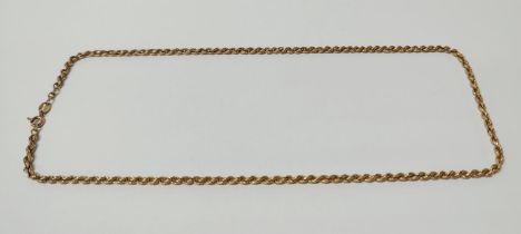 Italian 9ct. yellow Gold rope twist necklace 44cm long 2.80 grams