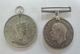 George V 1914-1918 War medal for F.B.N. Preston O TEL RNVR M.Z5413 together with a 12th May 1937