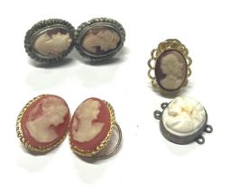 Selection of cameos inclduing earings