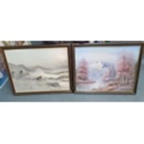 Two oil paintings including one by G.Weaver, both in wood frames (2)