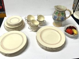 Royal Doulton jug along with ceramic fruit basket and tea set