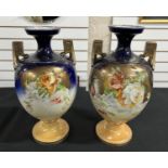 Pair of Victorian floral vases (2)