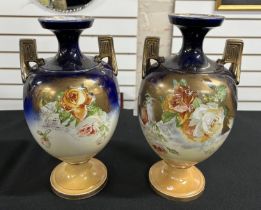 Pair of Victorian floral vases (2)