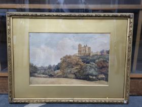 John FLOWER of Leicester (1793-1861) watercolour of Bolsover Castle, circa 1840, signed, old